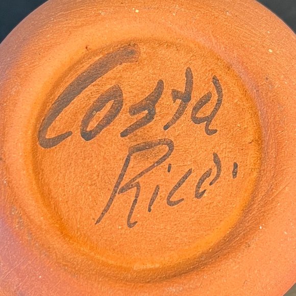 Costa Rica Handcrafted Terracotta  Hand Painted  Glazed & Unglazed Mug Cup - Picture 7 of 7